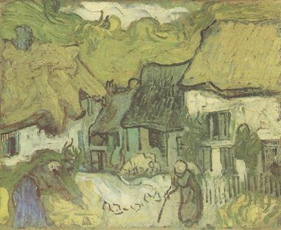 Vincent Van Gogh Thatched Cottages in jorgus (nn04) Spain oil painting art